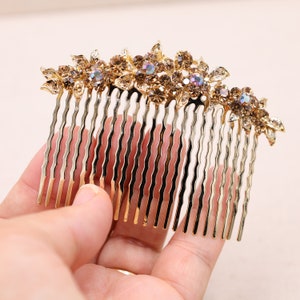 Chic Gold Decor - Bridal Hairpiece, Decorative Side Comb for Wedding Glam