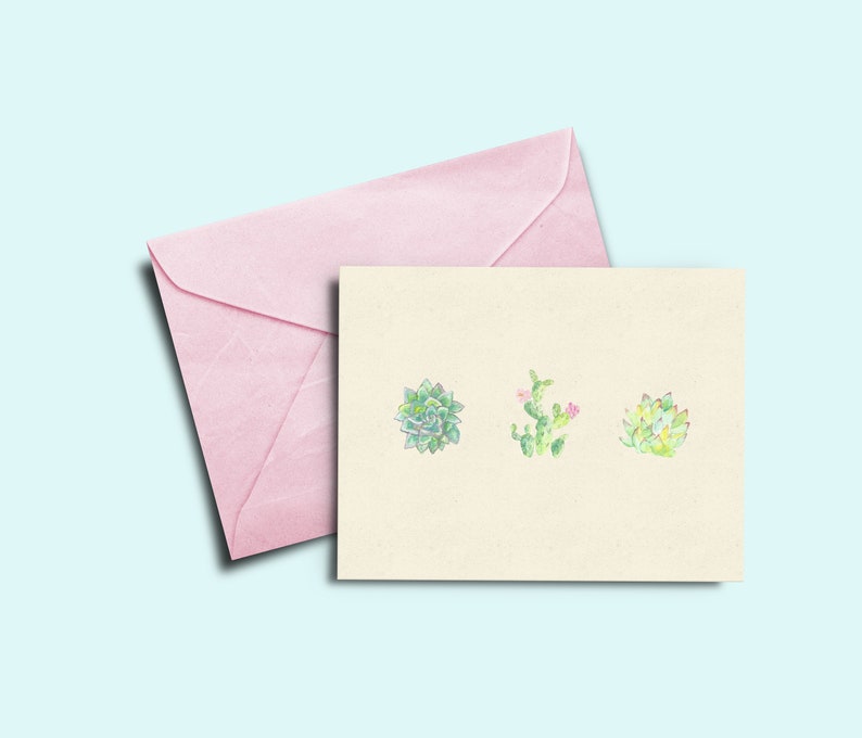 Set of 3 Succulent Stationery