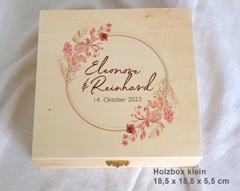 Erinnerungsbox Erinnerungskiste personalisiert Familie Hochzeit Trauung Geburt Taufe Geschenkidee Fotobox Rosarot