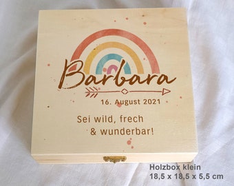 Erinnerungsbox personalisiert Baby Geschenk Geburt Taufe Schulanfang Holz Pfeil