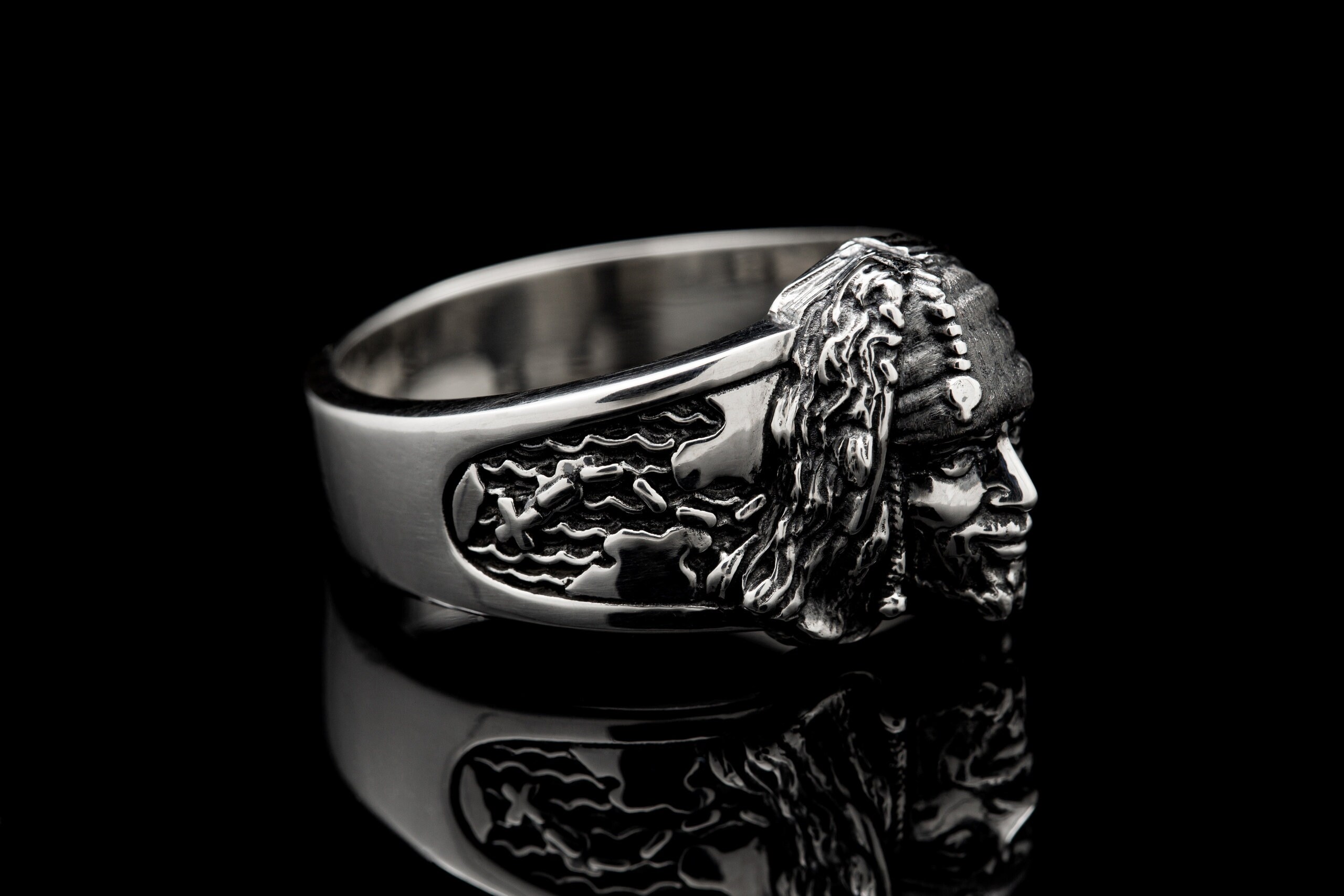 Anillo de plata del capitán Jack Sparrow Jonny Depp piratas Etsy