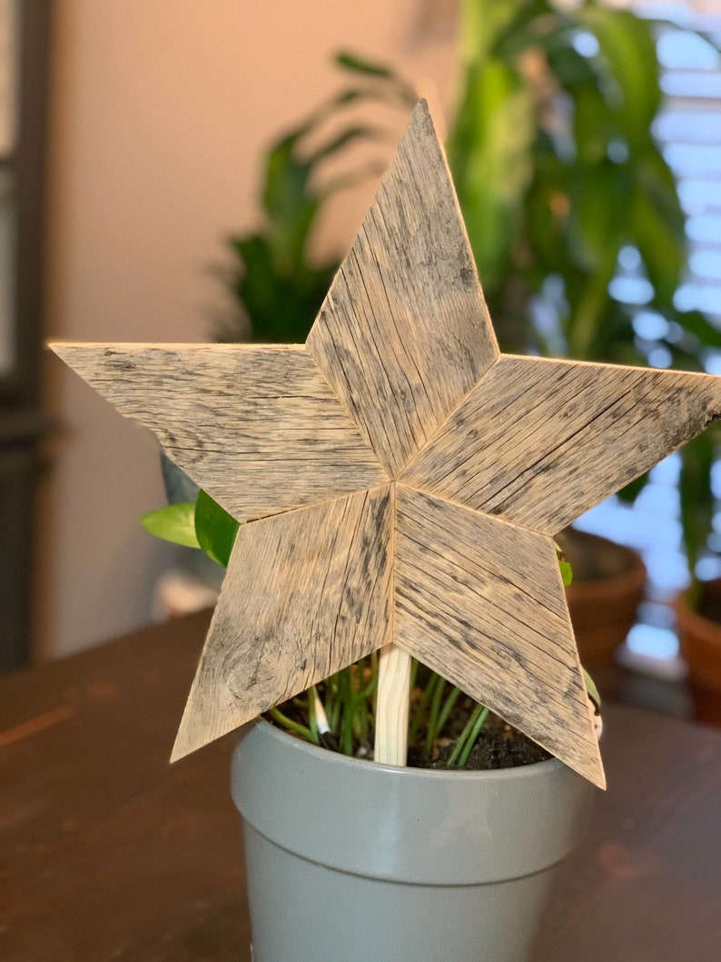 Rustic Wooden Star Christmas Tree Topper Etsy
