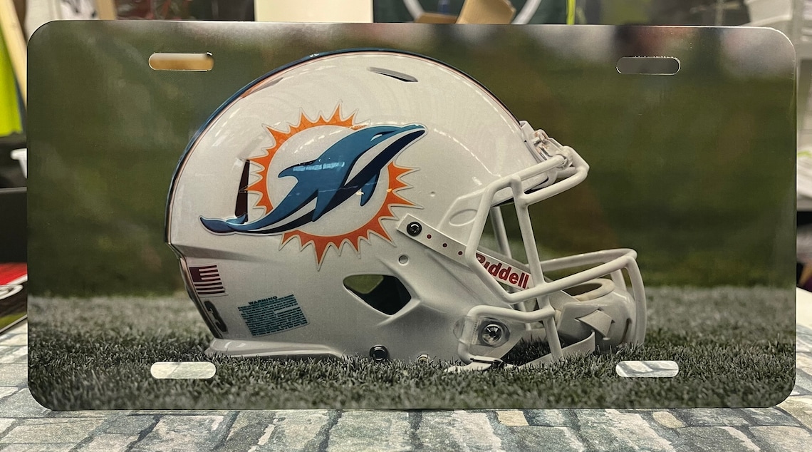 Miami Dolphins vanity license plate/ lic plates 2 options Etsy