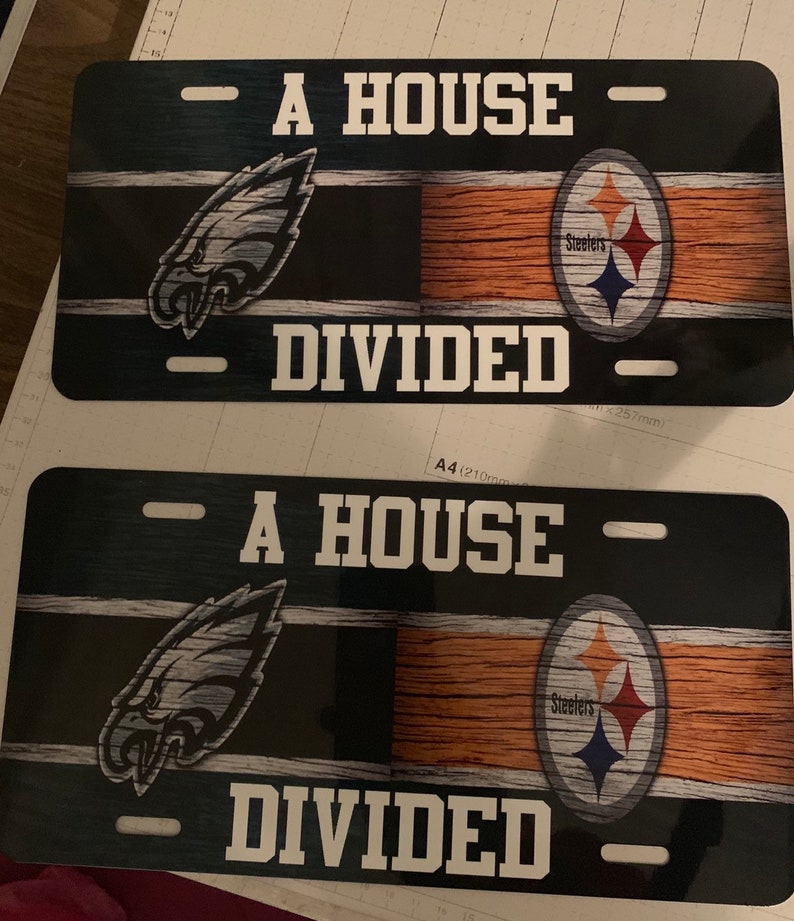 House Divided License plate customized with ANY TEAMS Etsy