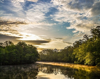 Conway South Carolina Waccamaw River Print: Blue Morning Reflections