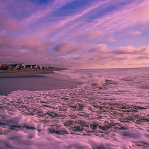 Digital Download Printable Wall Art Pawleys Island SC Seafoam After Sunrise Stock Images