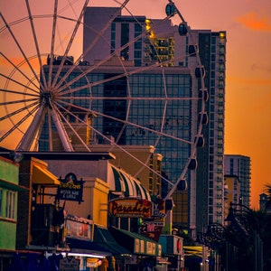 Photography Art Myrtle Beach South Carolina Skywheel Sunrise Print