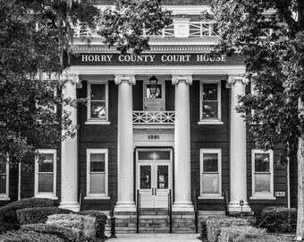 Photo Art Historic Horry County SC Courthouse Black and White Print