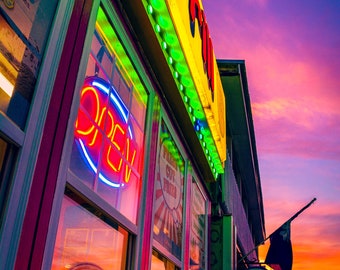 Photo Art Neon Lights Ice Cream Shop Garden City South Carolina Wall Art Print