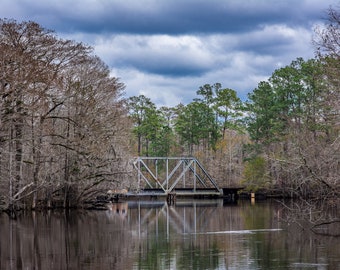 Waccamaw River Conway SC Railroad Trestle Print