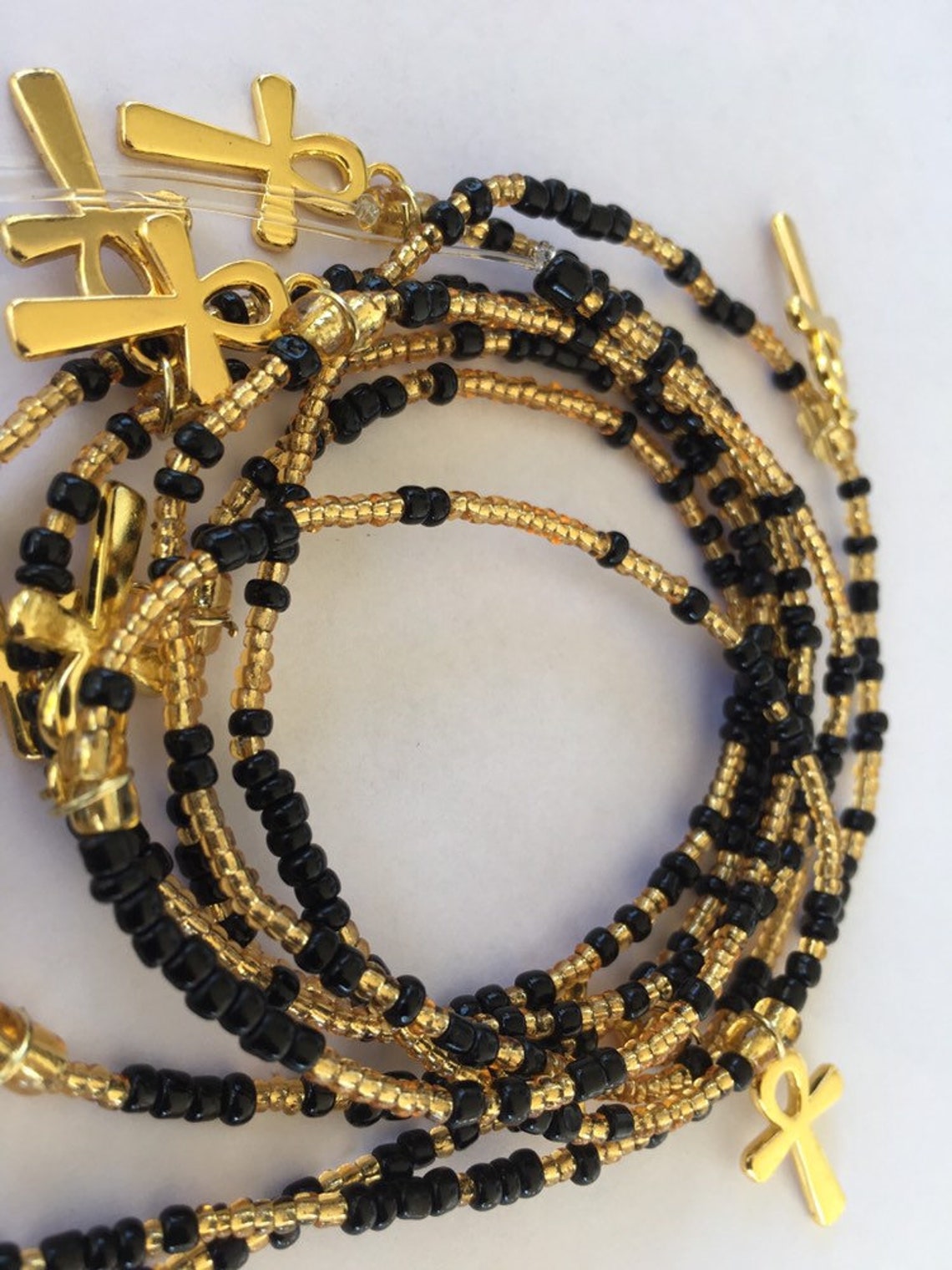 African Waist Bead spiritual waist bead ankh charm waist Etsy