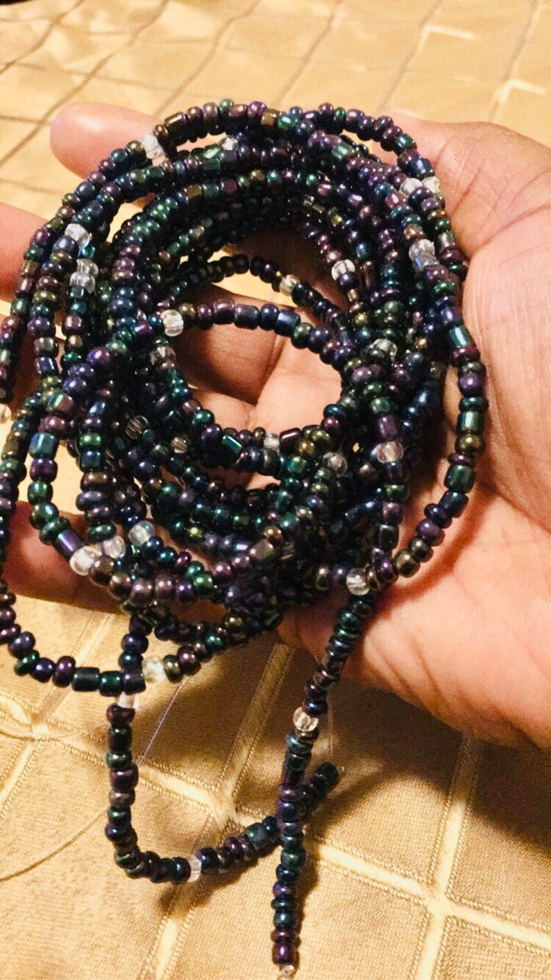 Black Waistband; Waist Chain; WaisttraIner;Belly beads