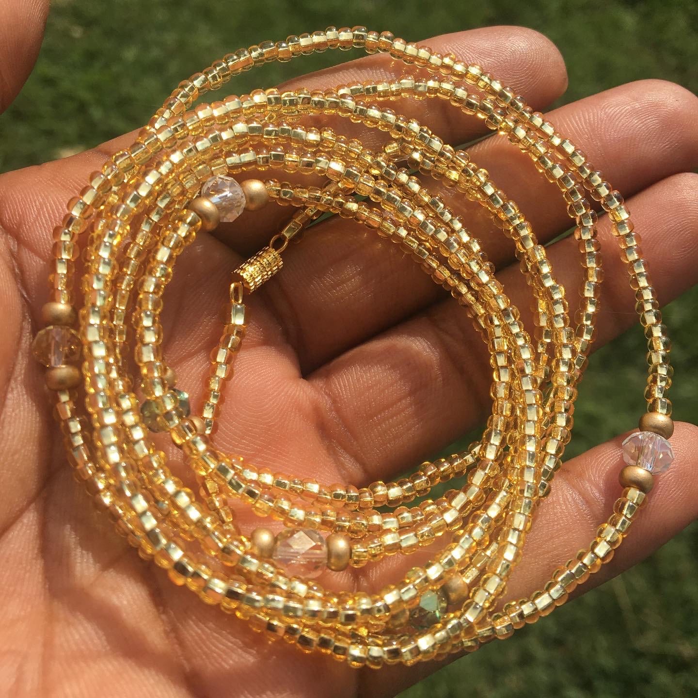 Gold Waist Bead Crystal Waist Beads Waist Chain Beaded Belly