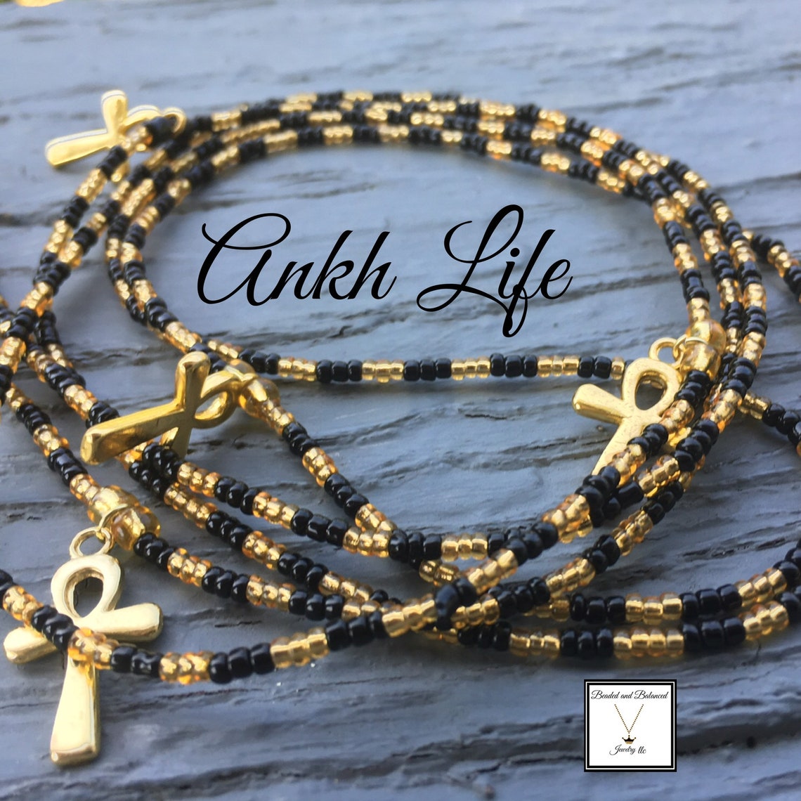 Belly Chain spiritual waist bead ankh charm waist bead Etsy