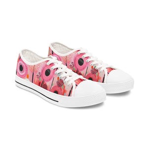 Vibrant Floral Low Top Sneakers for Women | Chic Casual Shoes, Spring Fashion, Gift for Her, Comfortable Sneakers, Trendy Footwear