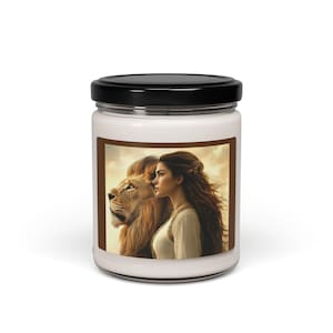 Soy Candle, Majestic Lion Design, Animal Lover Gift, Home Decor, Relaxation Candle, Aromatherapy Candle, Nature Lover Gift, 9oz Candle