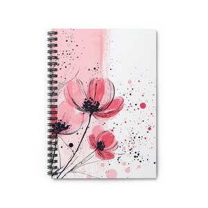 Blossom Floral Spiral Notebook - Ruled Lines, Perfect for Journaling, Sketching, Gift for Her, Back to School, Pink Flower Design