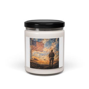 Patriotic Scented Soy Candle, 9oz | Veteran Tribute, Americana Decor, Home Fragrance, Memorial Days, Gifts for Heroes