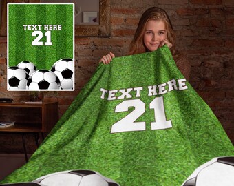 Soccer Personalized Fleece, Sherpa Blanket, Soccer player Blanket, Add Your name, soccer gifts for players, soccer mom, soccer custom gift
