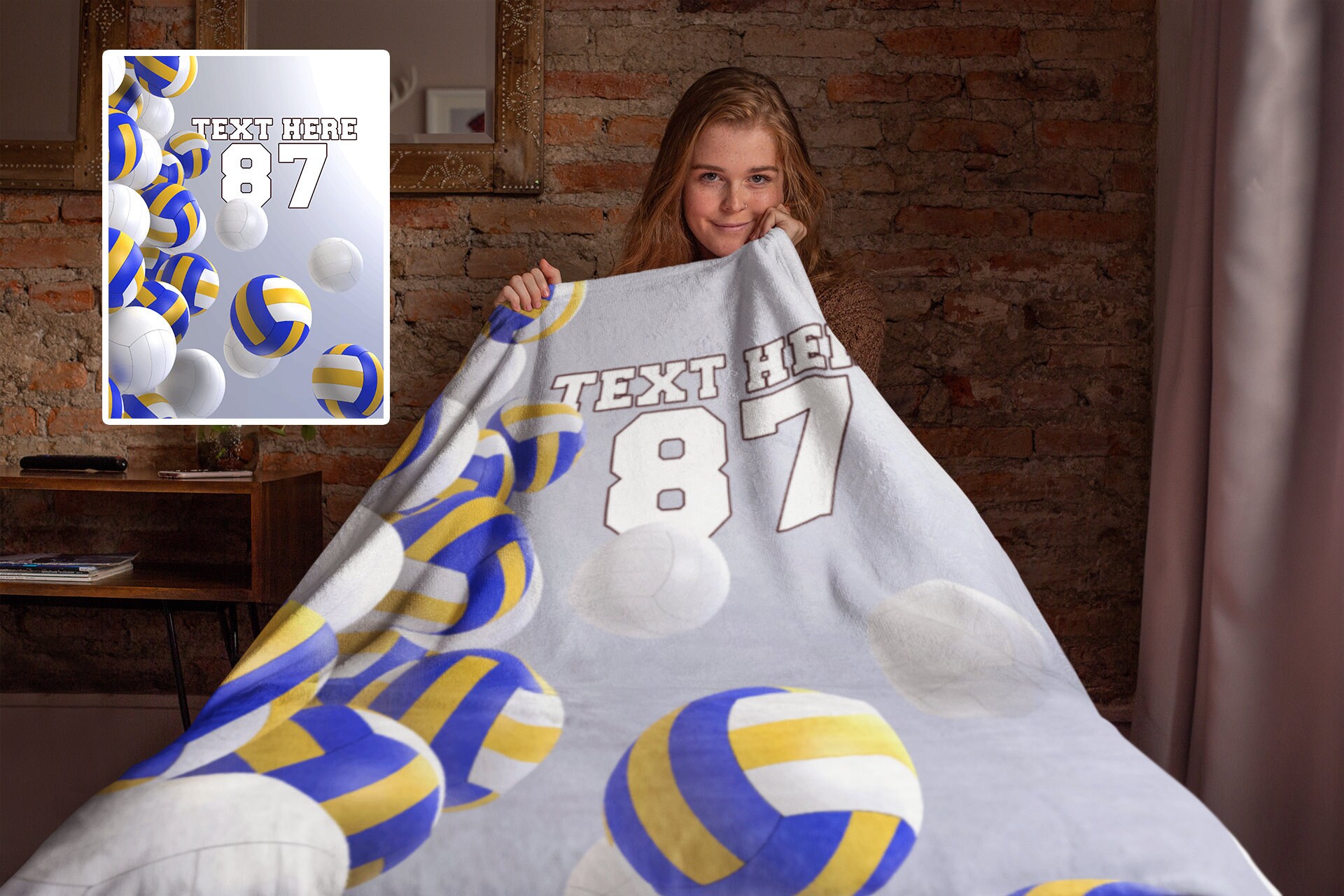 Personalized Volleyball Fleece Sherpa Blanket Volleyball Etsy
