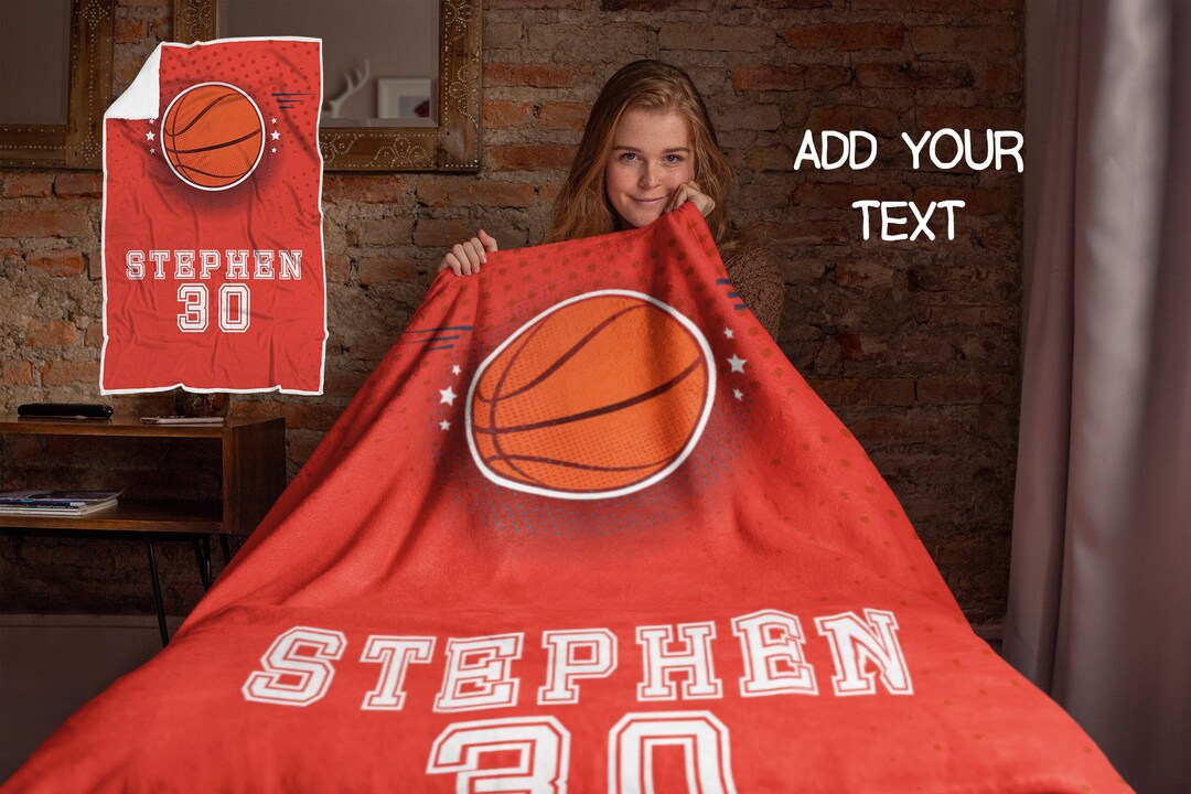 Basketball Sports Blanket, Personalized Basketball Fleece or Sherpa