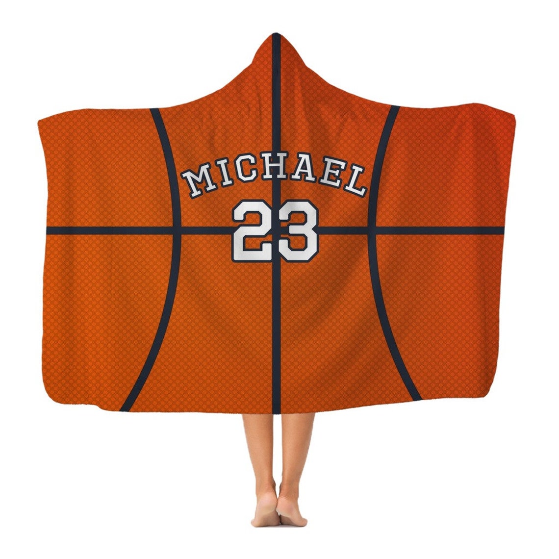 Basketball Hooded Blanket with Your Name and Number Etsy