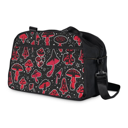 Disover Cute mushrooms Fitness Handbag, natural mushrooms and stars custom print handbag