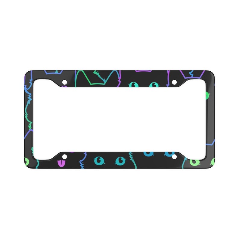 Goth Car Cat Silhouettes License Plate Frame Cute Cat Car Etsy