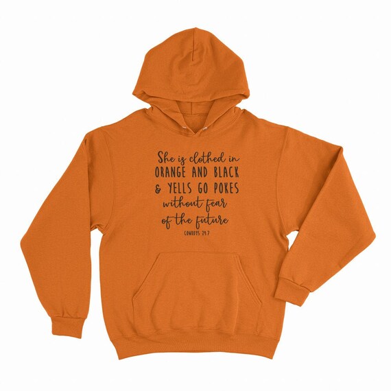 orange and black hoodie