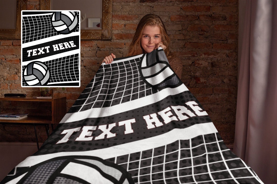 Volleyball Personalized Fleece Sherpa Blanket Volleyball Etsy