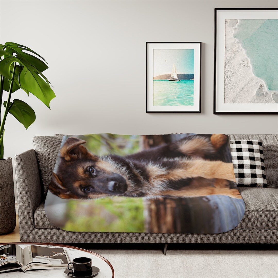 A Little German Shepherd Sherpa Blanket Cute and Cozy Blanket Etsy