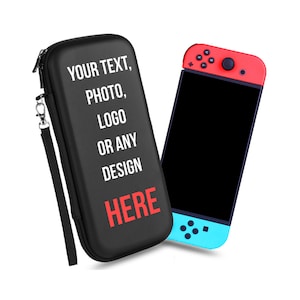 Switch accessories Custom Switch Storage Bag with Zipper Hard Shell Protective Cover, Personalized switch lite case with game card slots