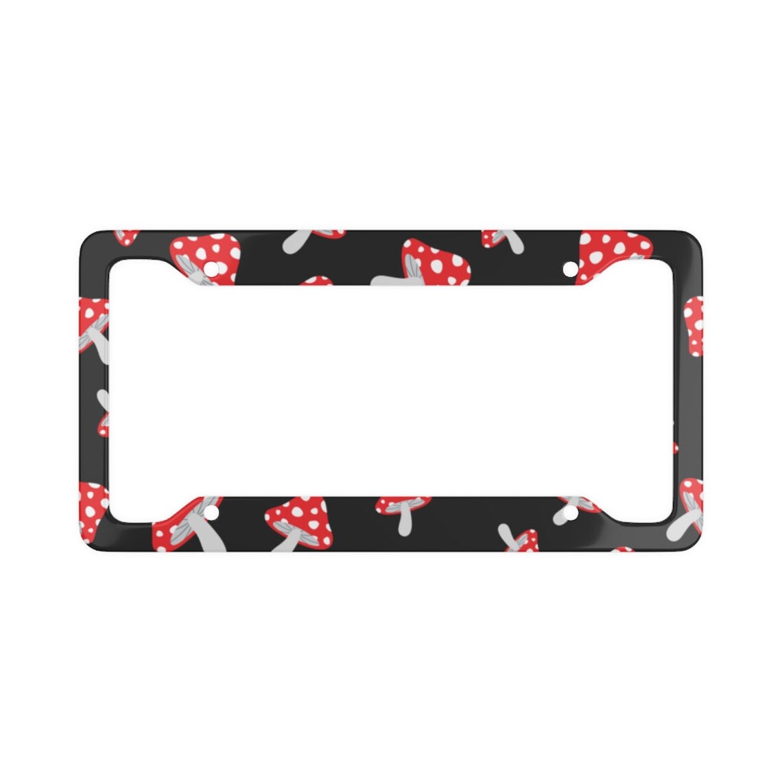 Mushroom License Plate Frame Cute Cartoon Mushrooms Print Car Etsy