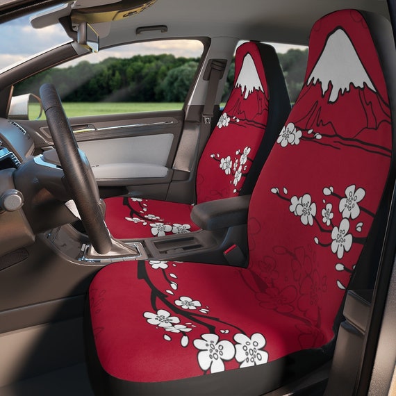 Buy Fuji Mountain and Sakura Car Seat Covers, Red Japanese Custom Printed  Sakura Blossoms Car Seat Covers for Vehicle, Car Accessories for Women  Online in India 