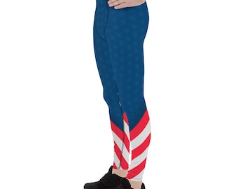 Men's Leggings America flag design high quality mens leggings, Made in United States