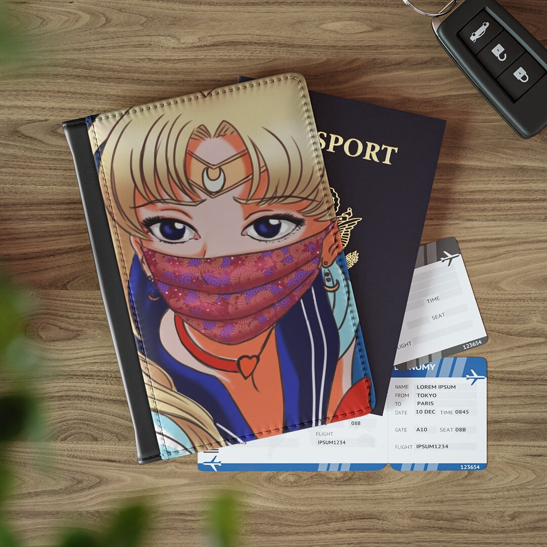 Passport Holder With Anime Character Print Magical Girl Etsy