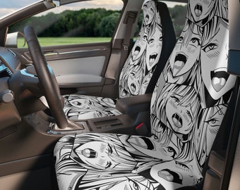 Ahegao face car accessories anime manga Car Seat Covers for vehicle, anime car accessories interior, car anime accessories gift for him