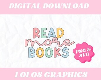 Read More Books Retro SVG PNG, Bookish SVG, Bookish png for Commercial Use
