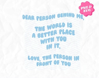 Dear Person Behind Me Retro Hoodie Design PNG | Aesthetic Hoodie Design | Wavy Quote PNg