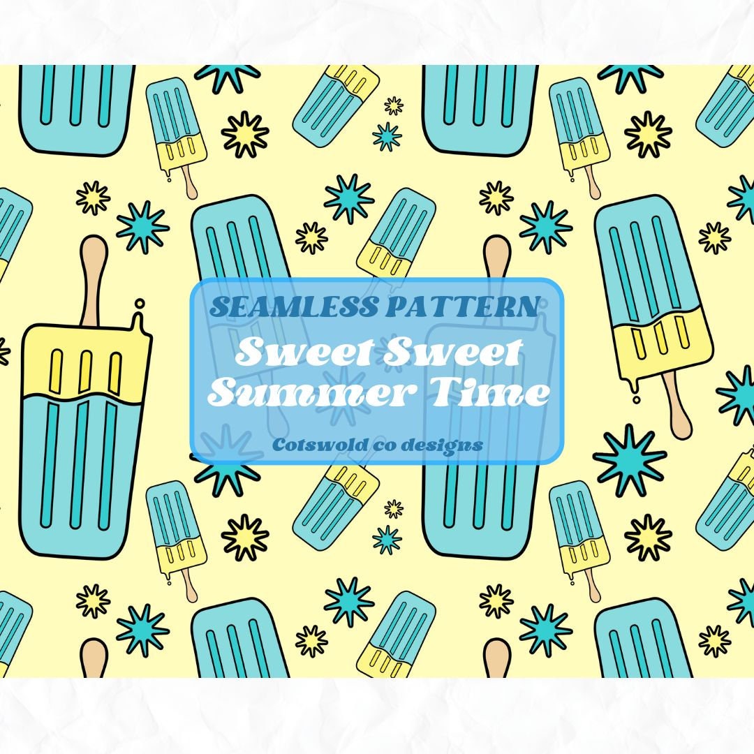 Retro Summer Seamless Pattern, Summer Seamless Pattern, Popsicle ...