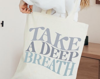 Take a Deep Breath PNG, Wave Text PNG, Wavy Quote, Retro Wavy Quote, Sublimation Design, Commercial Use PNG