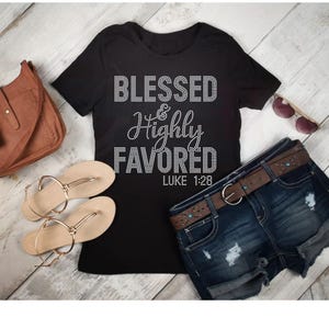 HHK Blessed and Highly Favored Rhinestone Transfer