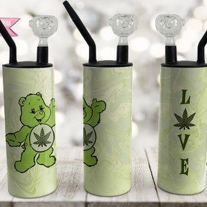 Love Weed Bear Tumbler Wrap