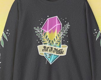 Pan Pride « Ce n'est pas une erreur » Sweatshirt épais unisexe à col rond Witchy Whimsy Goth CottageCore Kawaii Alt Queer cadeau Pansexual