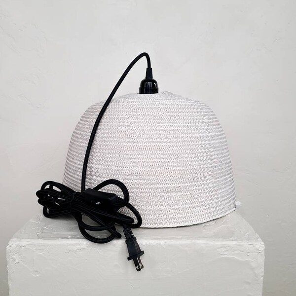 Rope Pendant Light Etsy