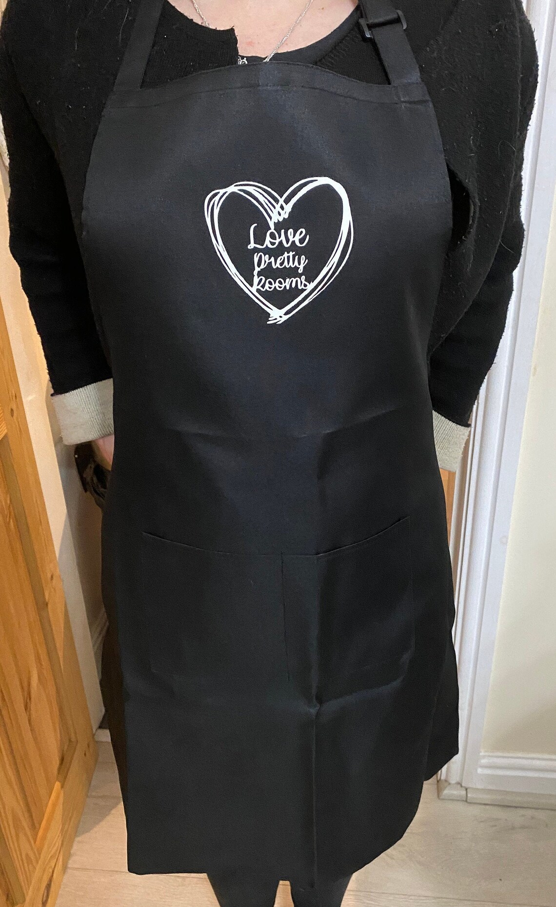 Personalised Black Apron With Business Logo Etsy