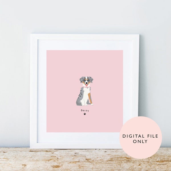 Personalised Mini Pet Portrait/ Modern Pet Print/ Custom Pet Illustration/ Printable/ Digital File