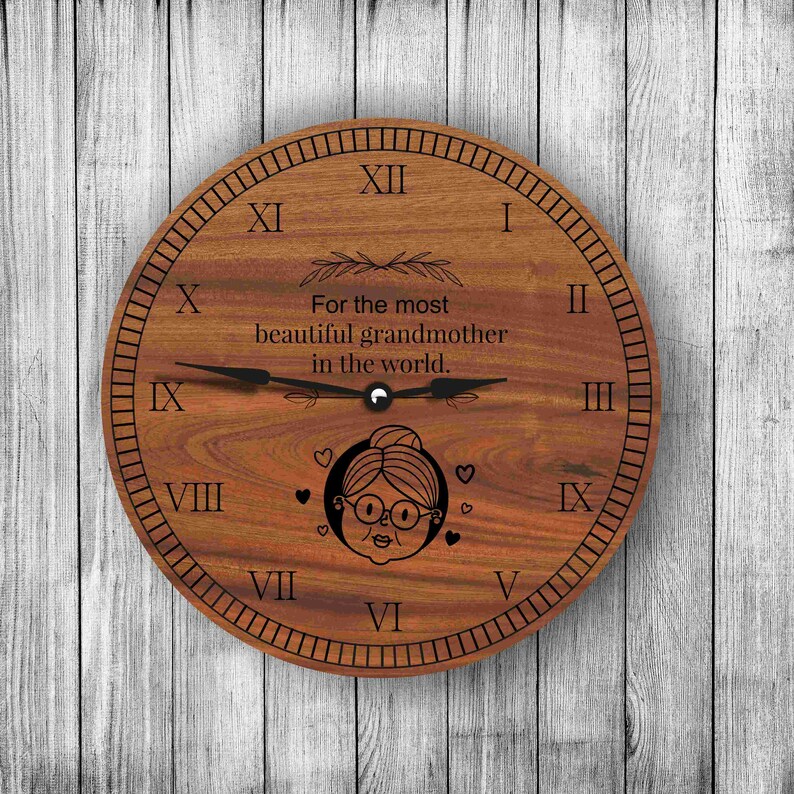 Wall Clock with mesage for Grandmother grandmother grandma Etsy