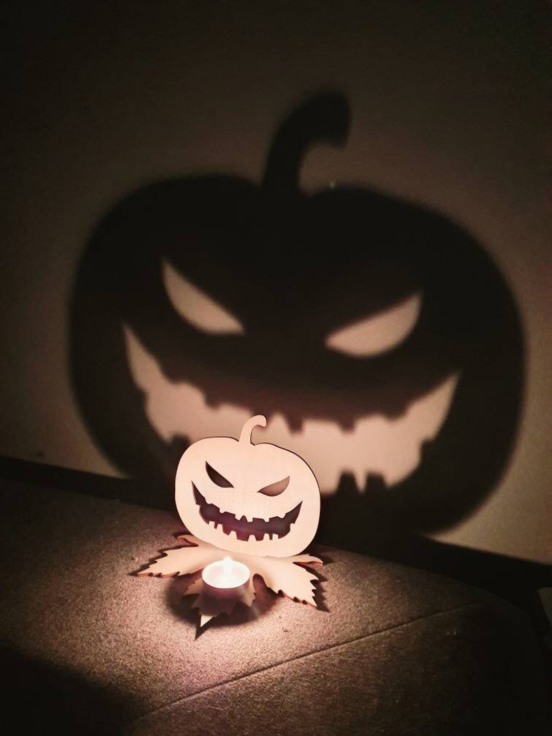 Halloween Tea Light Scary Decoration Pumpkin Tea Light - Etsy