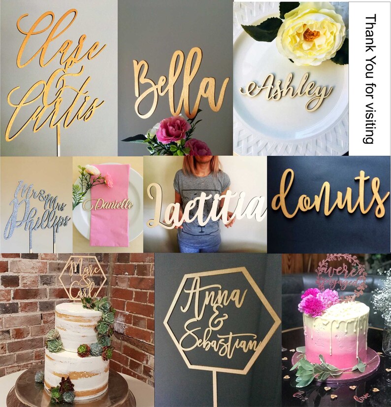 Custom Words White Acrylic Custom Text White Letters Etsy